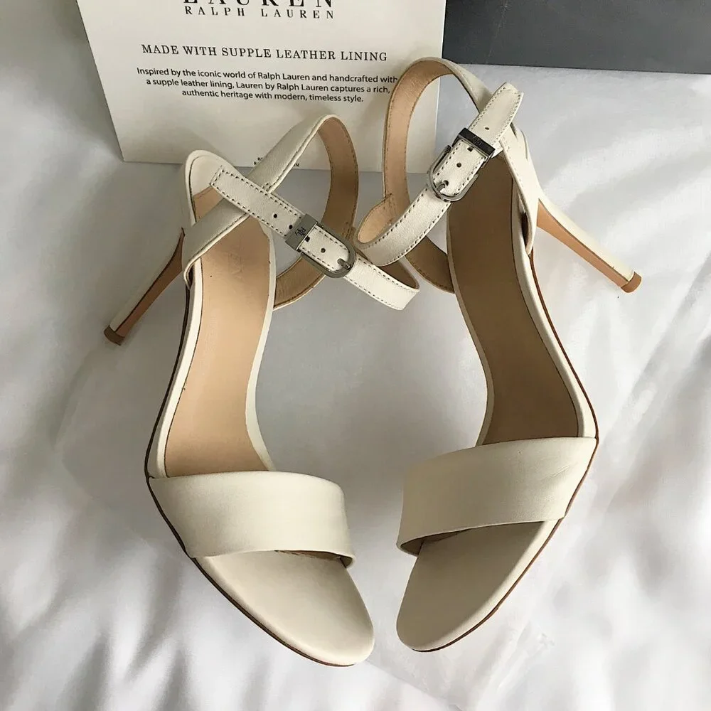 LAUREN Ralph Lauren Gwen Soft Nappa Leather Sandal Heels